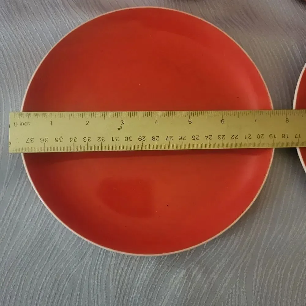 Vintage Pristine '70’s 2 Piece Set-Mod Bright Red Soup Cup and Sandwich Plate